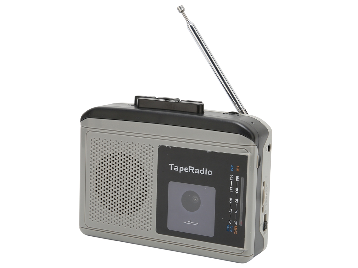 Reproductor De Cintas De Cassette Portátil Am Fm Radio Reproductor De Cintas Soporta 2 Métodos De Alimentación Negro Gris