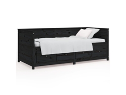 Maison Exclusive - Sofá Cama Sin Colchón Madera Maciza De Pino Negro 90x190 Cm