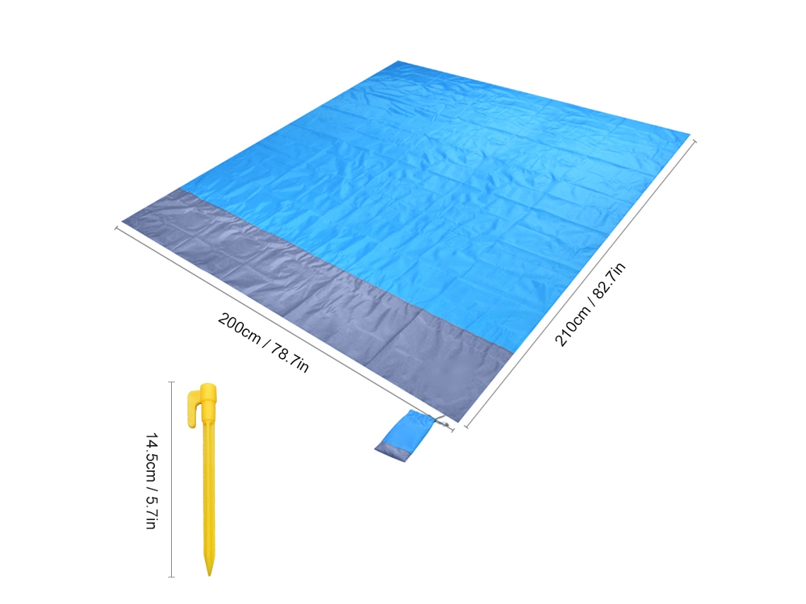 Manta Portátil Impermeable Para Playa Y Picnic, Ideal Para Acampar Y Actividades Al Aire Libre, Con Estacas Y Bolsa De Almacenamiento.