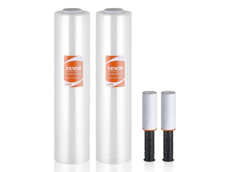 VEVOR Forte Clear pallet estiramiento retráctil envoltura película adhesiva 15 x1000' 2 rollos