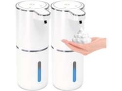 2 Jaboneras Blancas 380ml Automáticas Sin Contacto Recargables Pared Para Baño Cocina