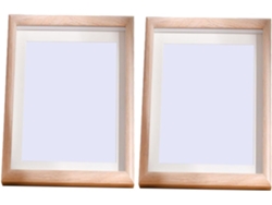 Juego 2 Marcos Fotos Pared Madera Estilo Retro 25 Cristal Decoración Hogar Cm