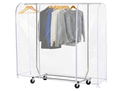 Funda para perchero, transparente, antipolvo, con cremalleras resistentes y funda impermeable (180 x 50 x 150 cm)