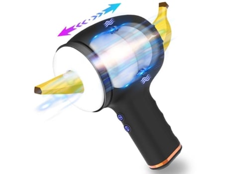 Masturbador de extremo abierto dual masculino de empuje automático, masturbación con vibración telescópica (negro) ENZONS
