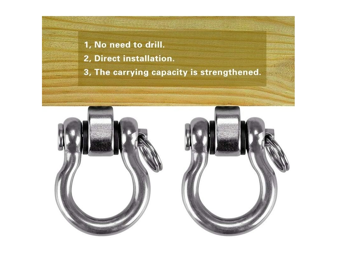 2026-2 Ganchos De Tornillo De Acero Inoxidable 304, Gancho De Techo 180°, Capacidad Máxima 450kg