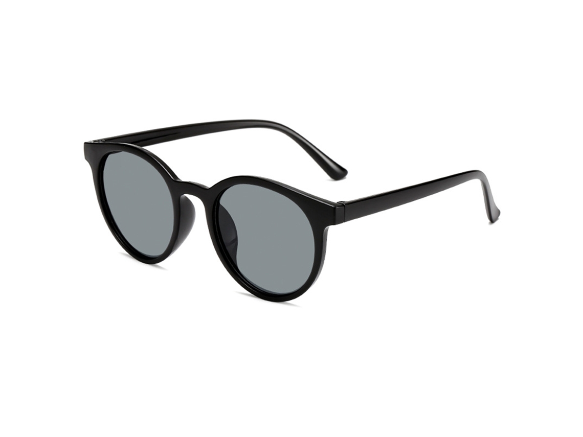 Gafas De Sol Redondas Vintage, Protección Uv, Unisex, Estilo Moderno, Negras.