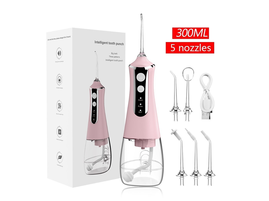 Irrigador Bucal Usb Portátil De 350 Ml Ipx6 - Rosa Limpieza Bucal Higiene Bucal*