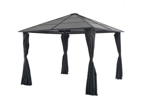 MAISON EXCLUSIVE Cenador con cortinas aluminio 3x3 m negro