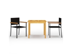 Juego de comedor de jardín de 3 piezas DKD Home Decor en negro