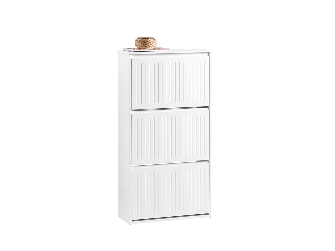 SOBUY FSR165-H-W Zapatero Con 3 Solapas Blanco 61 X 26 X 120 Cm