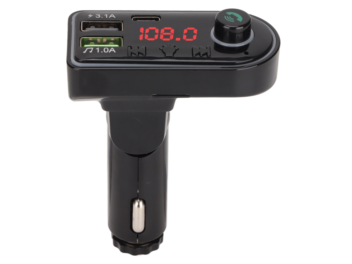 Cargador de coche (pantalla LED a color, reproductor MP3)