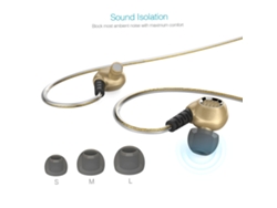 Auriculares deportivos intrauditivos EOOCOO con luz azul y micrófono.