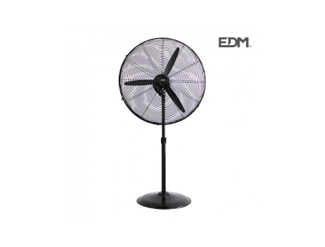 Ventilador de pie industrial oscilante. con base circular negro potencia: 180w aspas: ø60cm altura| Edm