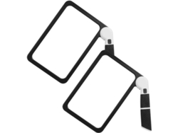 Juego De 2 Lupas De Lectura Plegables Con Luz Led Integrada, Tamaño Compacto, Color Negro, Lupa Iluminada.