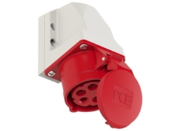 Toma de Superficie Industrial Hembra Roja con Solapa 16A 5P 400V 6H Ip44 PCE 115-6K