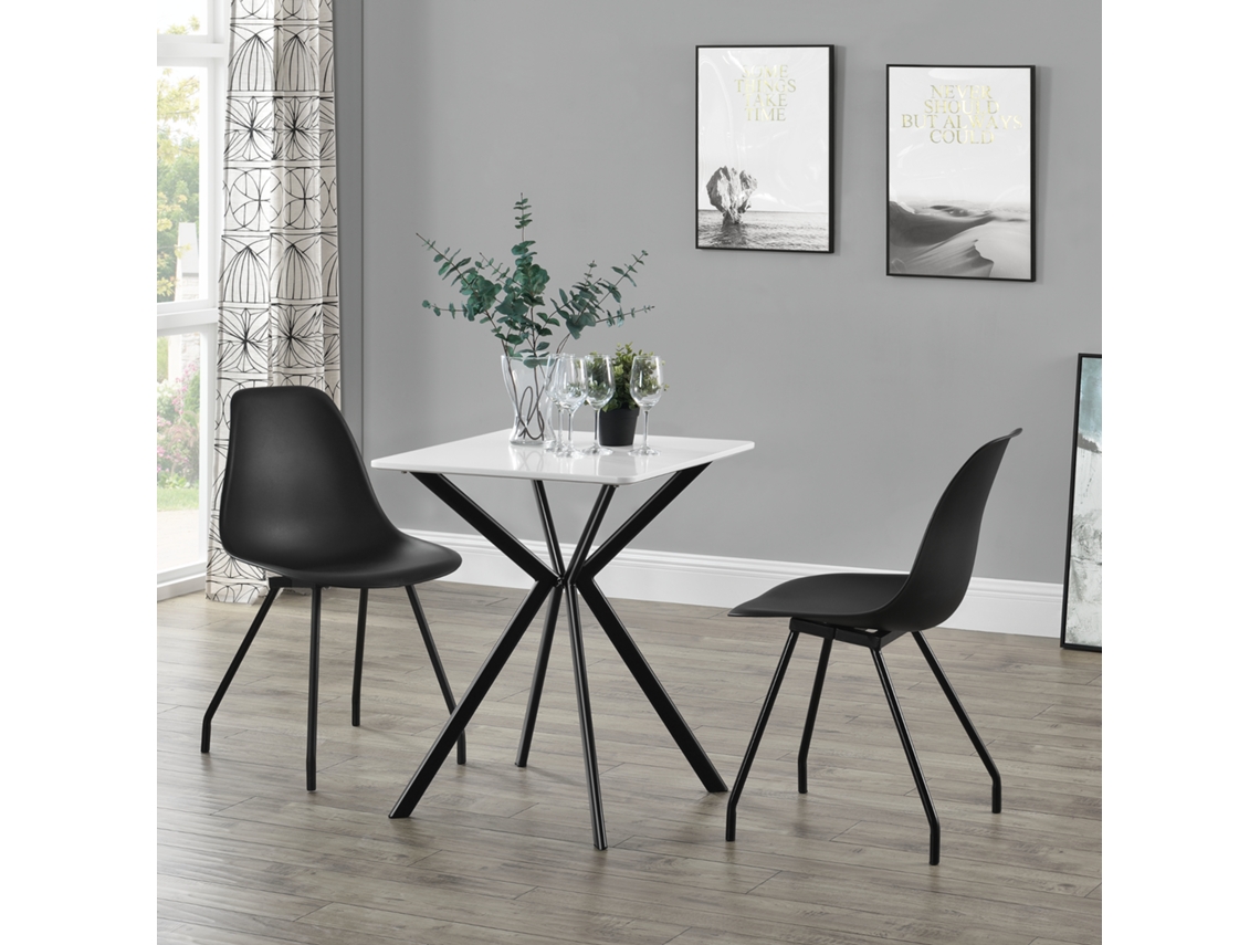 Mesa de Comedor [EN.CASA]  (Blanco - MDF Lacado - 60 x 60 x 75 cm)