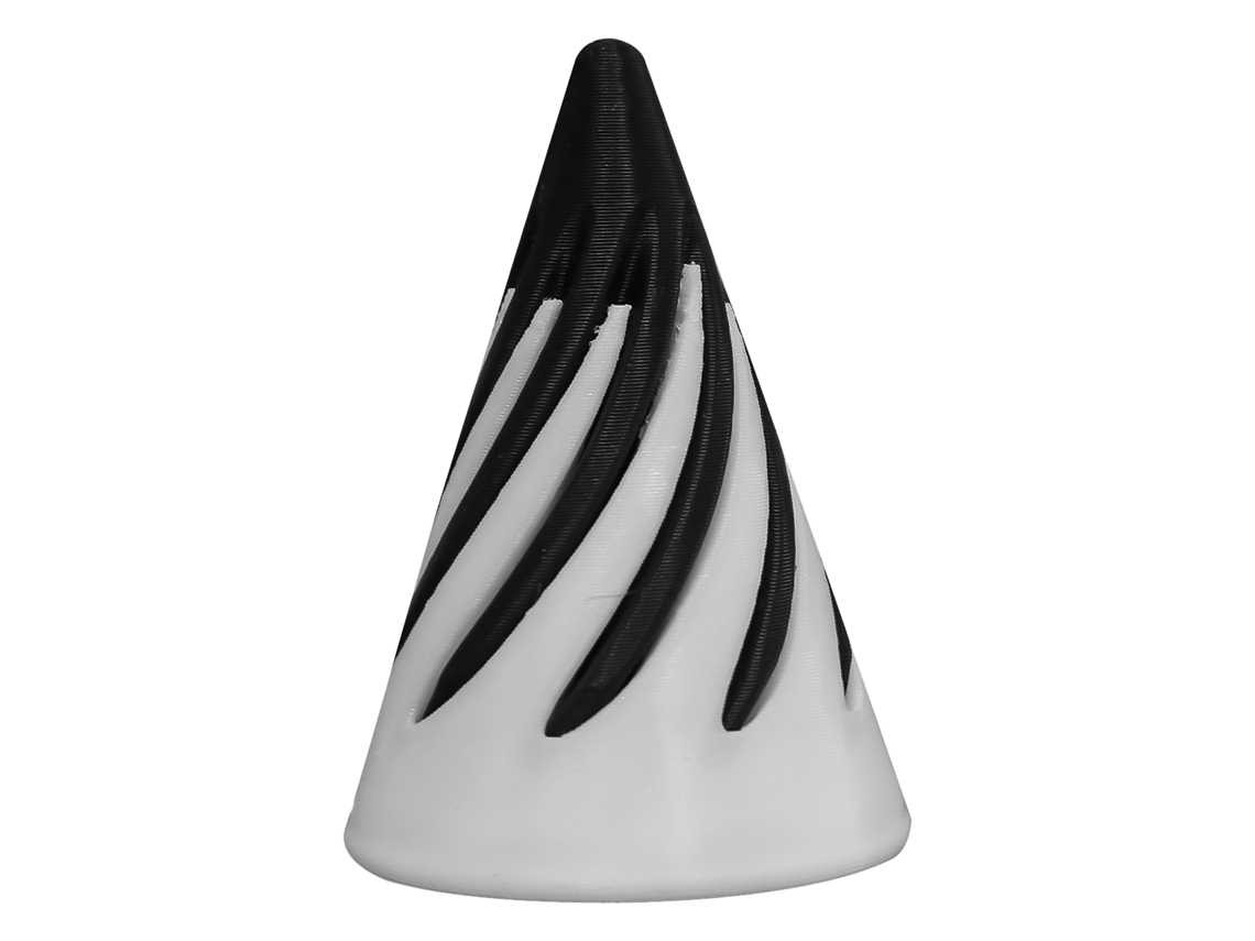 Rebe-cono Impossible Escultura Passthrough Pirámide 3d Impresa Para Relajar Estrés Decoración De Escritorio Negro Y Blanco