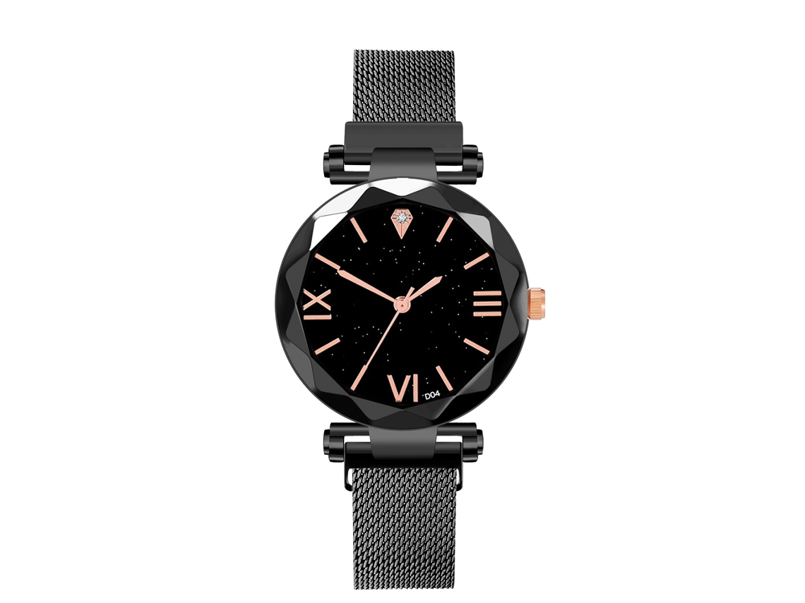 Reloj De Pulsera Para Hombre De Moda Casual Empresarial Dial Redondo De Cuarzo (negro)