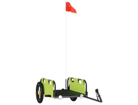 Remolque de carga VIDA XL para bicicleta hierro y tela Oxford verde