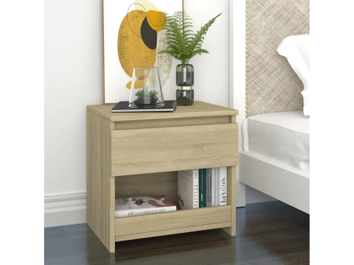 Mesitas de Noche LOVELY HOME Mesinha 2 Pcs 40X30X39 Cm Contraplacado Carv. Sonoma
