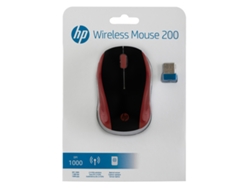 Ratón HP 200 (Inalámbrico - Casual - 1000 dpi - Rojo)