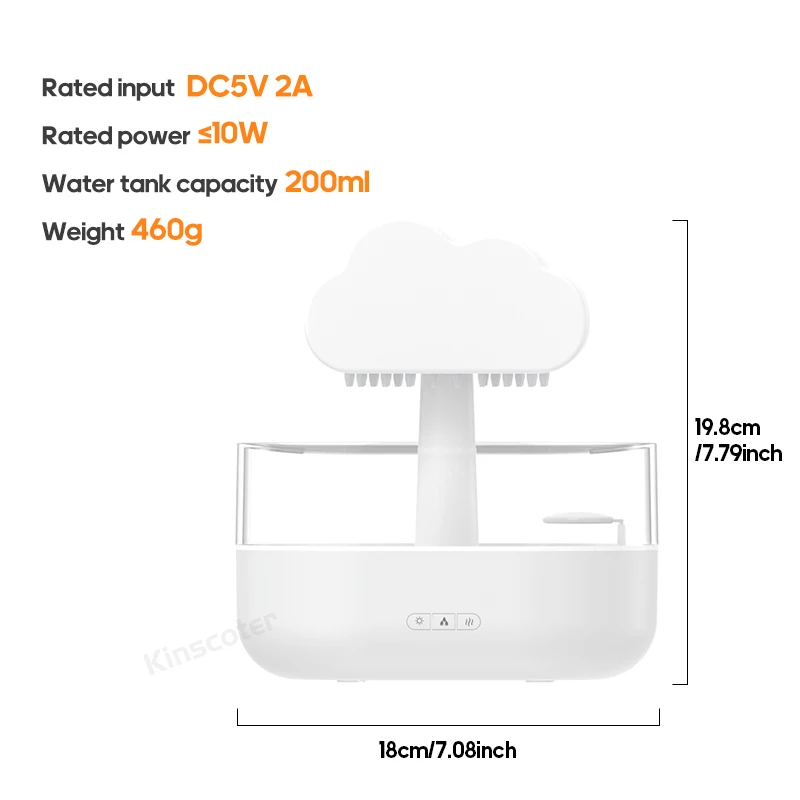 Difusor De Aromas Raincloud, Pulverizador Ultrassônico De Mesa Usb
