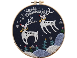 Kit De Bordado Navideño Para Principiantes Y Adultos - S-starter Con Patrón De Punto De Cruz Y Bastidor De Bordado.