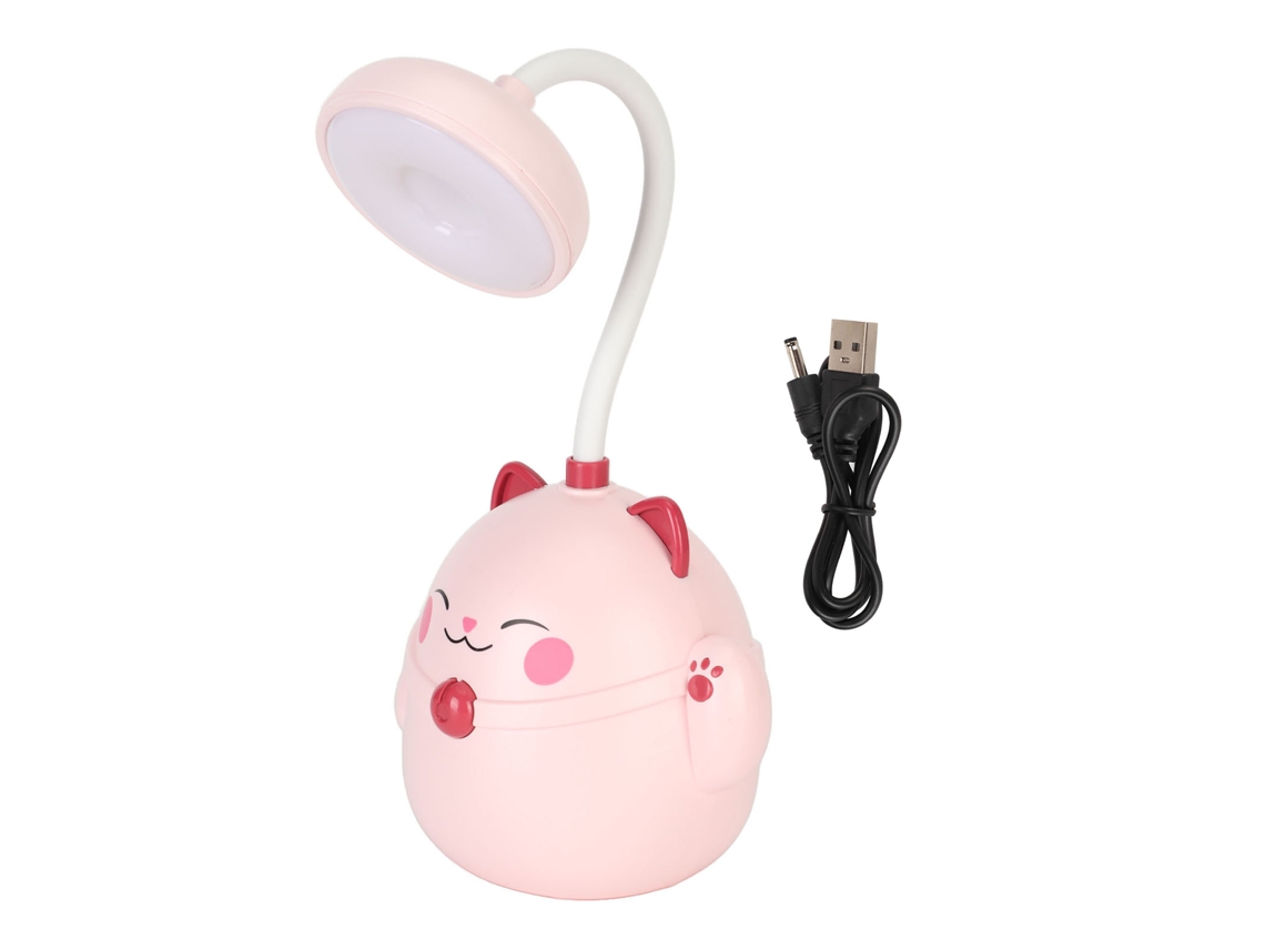 Lámpara De Escritorio Cute Estilo Cartoon Portátil Plegable Usb Recargable Luz Led Protectora De Ojos Rosa