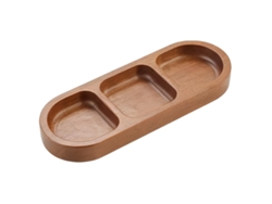 Un Pequeño Y Robusto Especiero De Madera Dividido En Tres Compartimentos Para Salsas. Es Versátil, Muy Duradero Y Compacto, Lo Que Lo Hace E