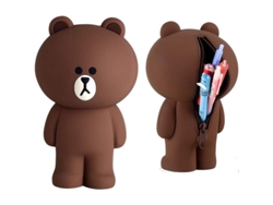 Estuche Para Lápices De Silicona Con Diseño De Oso Marrón En 3d, Estuche Escolar, Regalo Para Niños Y Niñas.