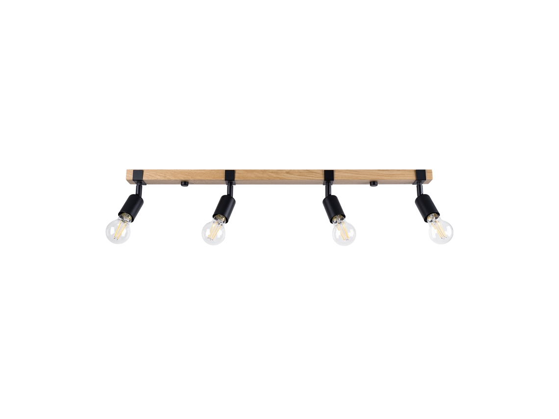 Sollux Sl.1298 Zuca Lámpara De Techo E27 Madera Negra