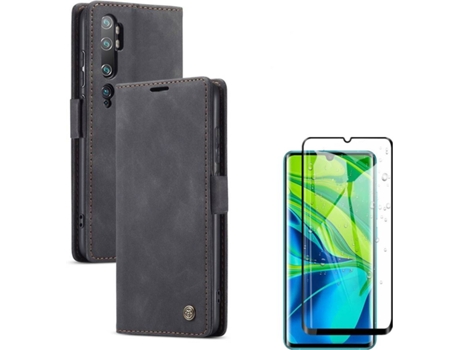 Funda y Protector de Pantalla Xiaomi Pro Mi note 10 Pro CASEME Libro Elite Negro