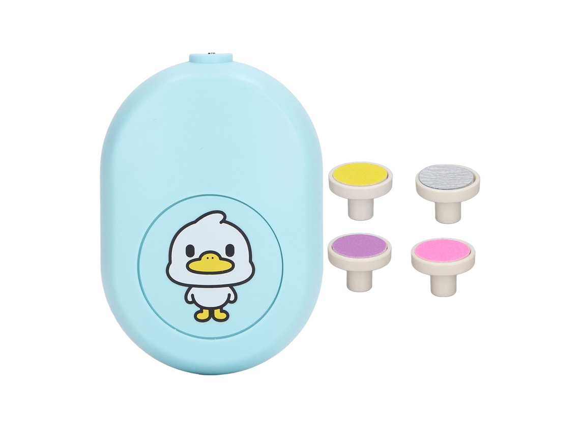 Cortador De Unhas Elétrico Para Bebê Com 4 Cabeças De Lixa Kit De Grooming Portátil Azul