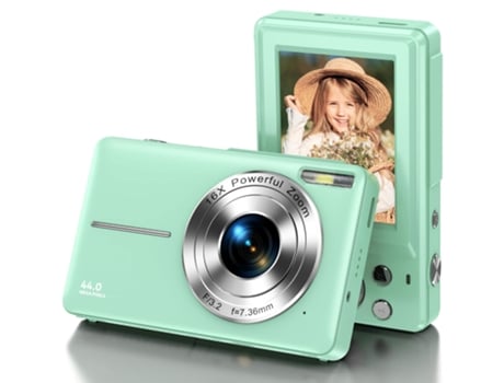 Cámara fotos digital compacta DC403 Nivel de entrada Regalo de cámara para niños FHD 44MP ZOOM 16X Pantalla de 2,4 pulgadas - Verde LKC