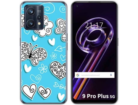 Carcasa para Realme 9 Pro Plus 5G TUMUNDOSMARTPHONE Dibujos Mariposas Multicolor