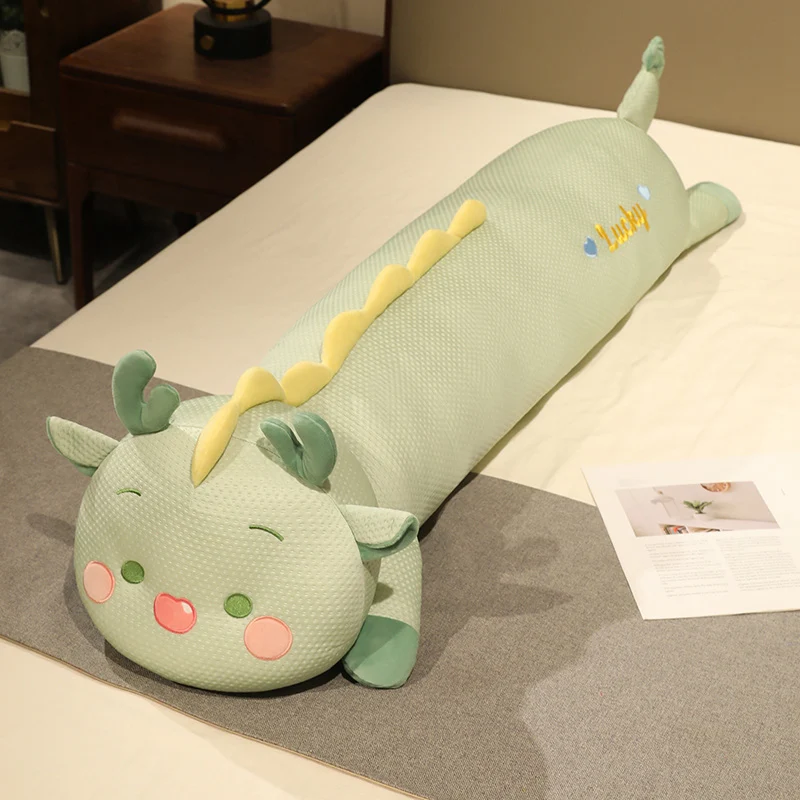 (dragón Verde 130cm) Almohada Larga Para Sofá Con Forma De Animalito Mascota Adorable De Seda Helada Para Adultos