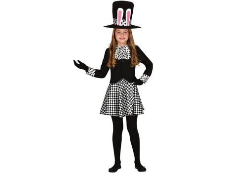 Disfraz de Niña DISFRAZZES Sombrerera Loca Negro (Talla: 10 a 12 años)