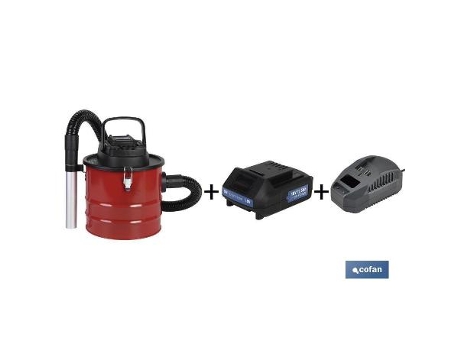 Pack de aspirador de cenizas, bateria 1.5ah y cargador