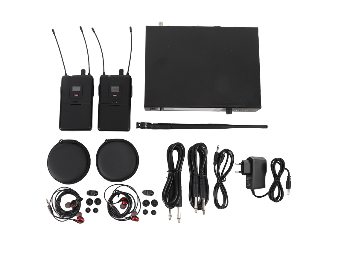 Sistema De Monitoreo Inalámbrico Intraauricular 2 En 1 De 610-786mhz Con Receptor De Paquete De Cinturón Y Enchufe Europeo
