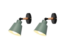 2026-lámpara De Pared Nórdica Macaron E27 Moderna Ajustable Para Dormitorio Sala Sin Bombilla (verde-2pcs)