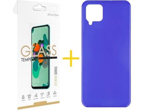 Kit Funda + Protector de Pantalla Samsung Galaxy A22 4G SKYHE Liso (Azul)