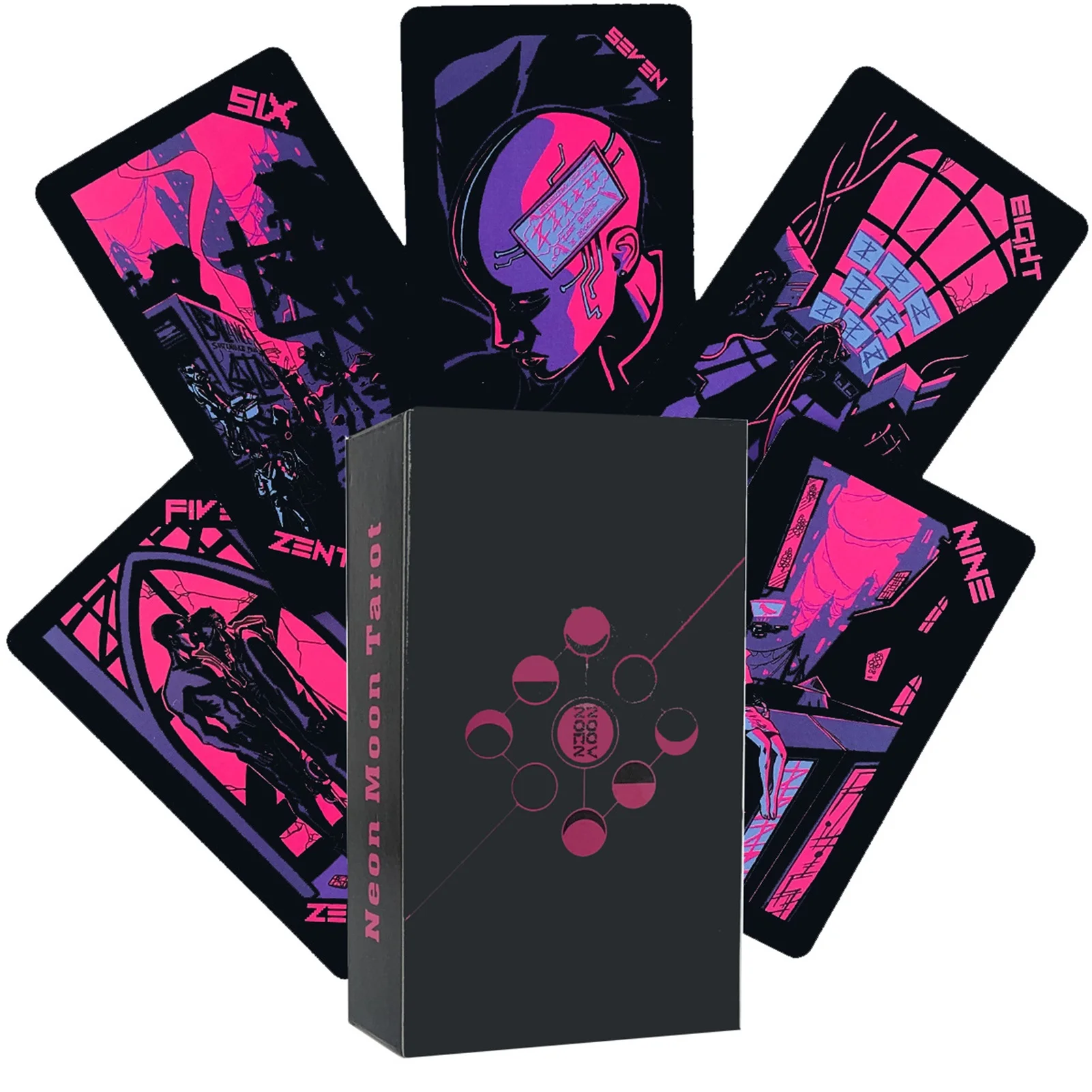 Cartas Del Tarot Luna Neón - Tamaño De Bolsillo, Con Caja De Almacenamiento
