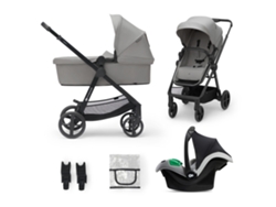 Cochecito de bebé multifuncional 3 en1 KINDERKRAFT Newly + Mink PRO (Gris)