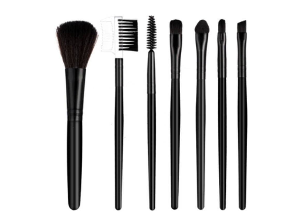 Juego de 7 pinceles profesionales de maquillaje facial Gusshious para sombra de ojos y delineador corto