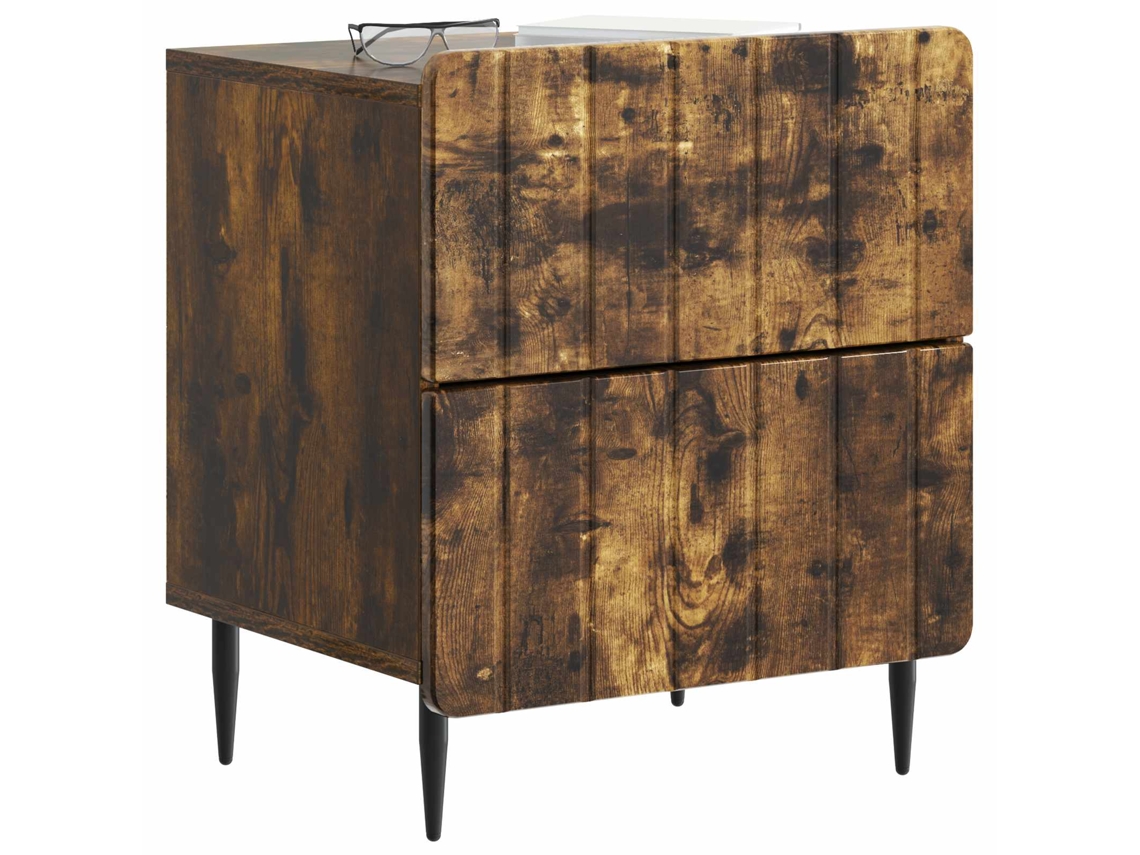Maison Exclusive - Armario De Noche 2 Pcs Roble Ahumado 43 X 34,5 X 49,5 Cm