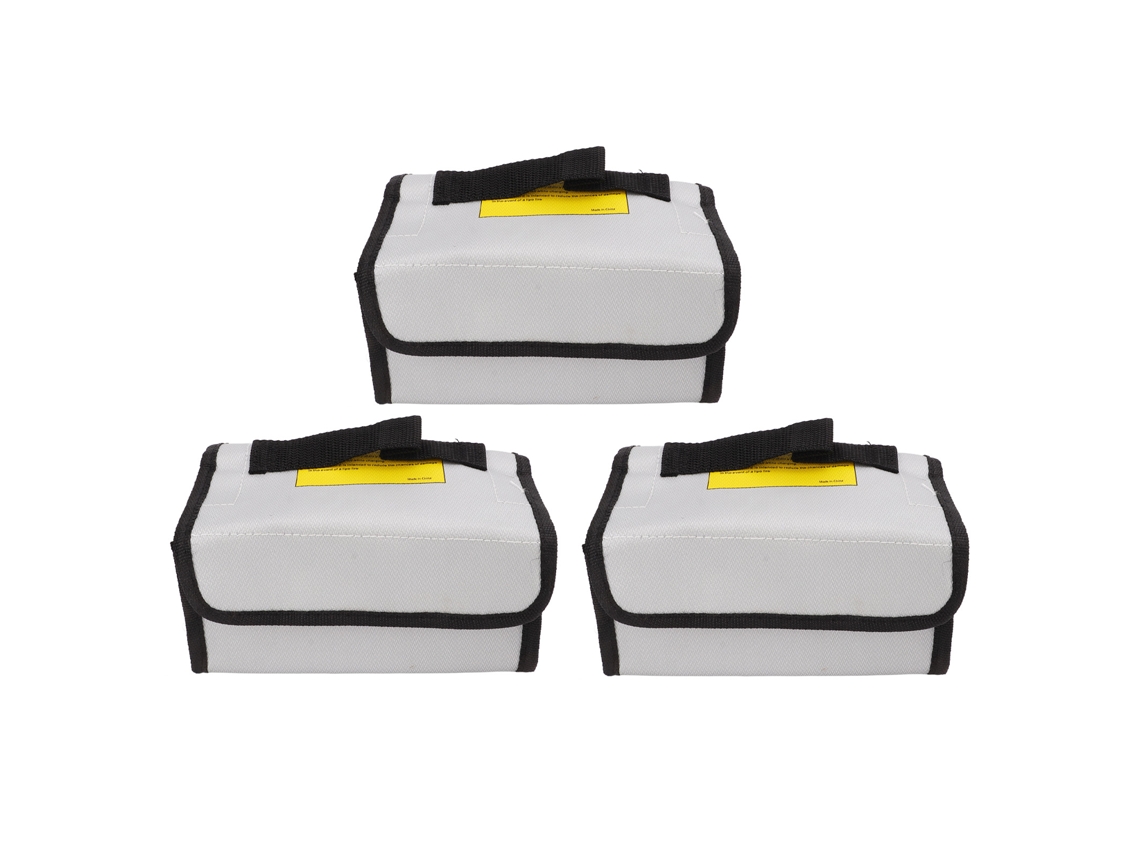 3 Bolsas De Seguridad Para Baterías Lipo Resistentes A Altas Temperaturas Y Al Fuego