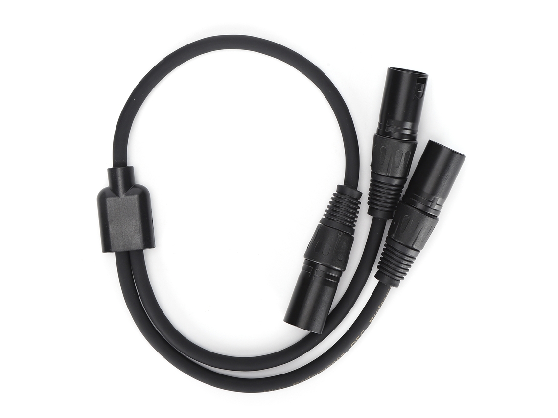 Cabo Xlr Macho Para 2 Xlr Macho, Splitter Y 0.5m, Cobre Sem Oxigênio 22awg, Blindagem Dupla