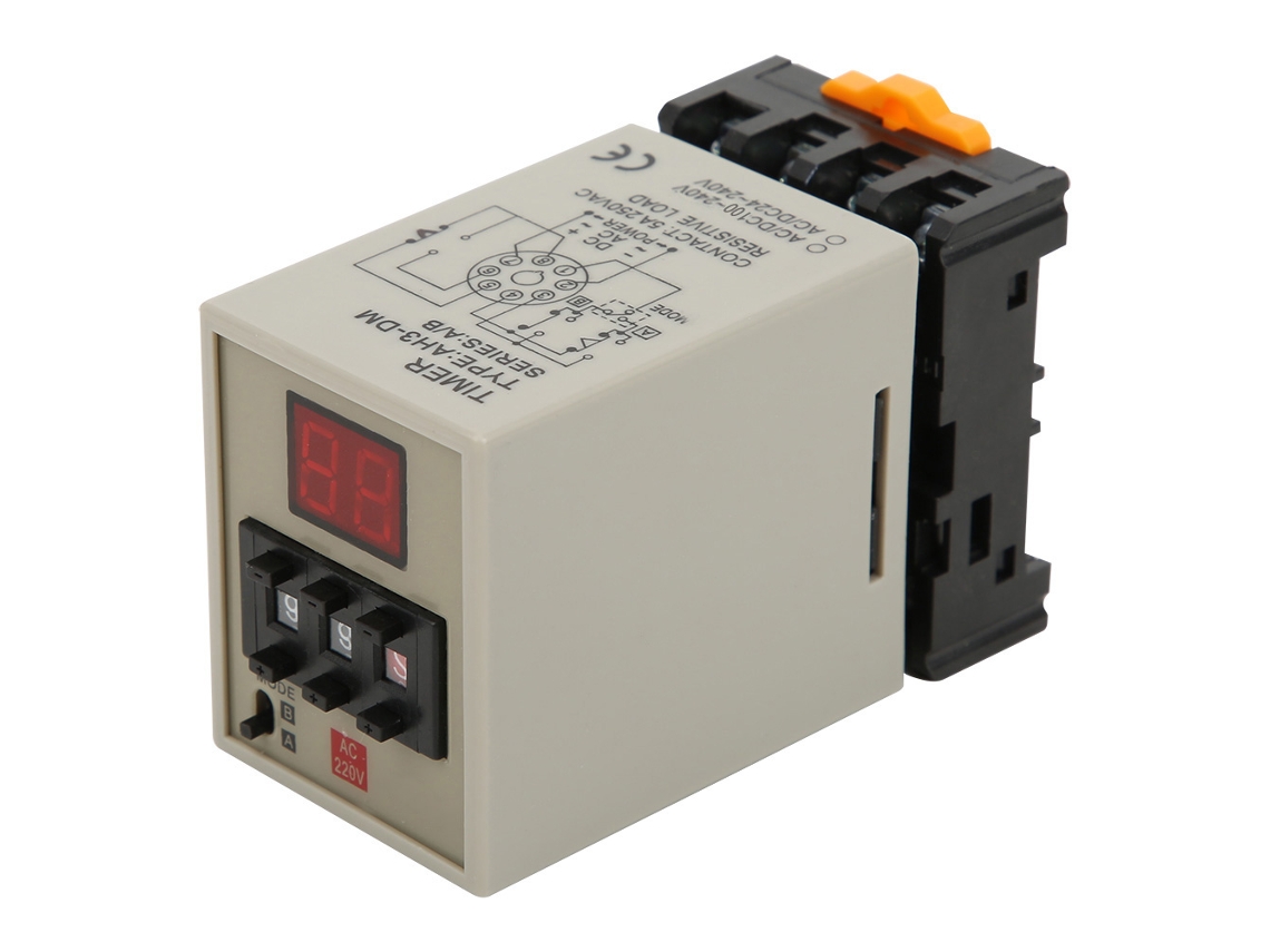 Relé Temporizador Digital Ah3-dm De Modo Dual A/b Con Base, Alta Precisión, Ac220v
