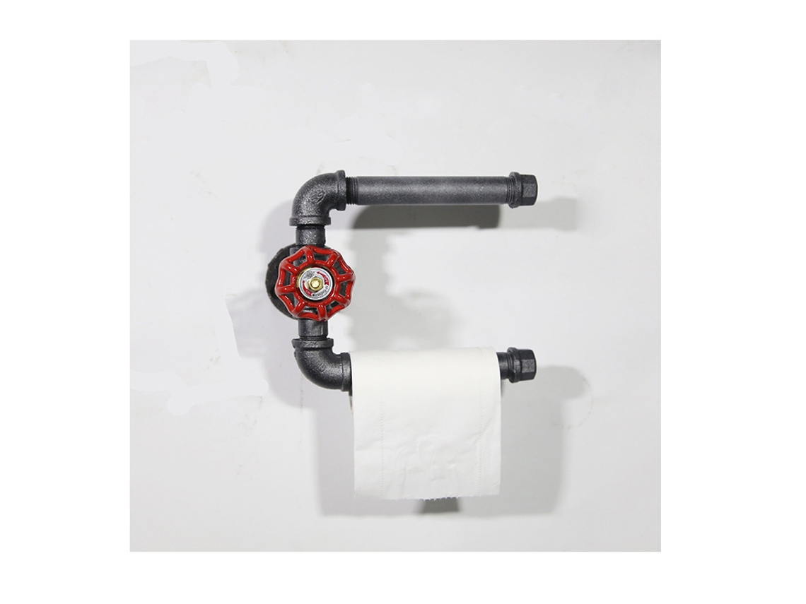 Dispensador de toallas de papel creativo, de estilo industrial retro, hecho con tuberías de agua. ¡Personalízalo!