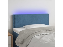 Cabecero Con Led De Terciopelo Azul 100x5x78/88 Cm
